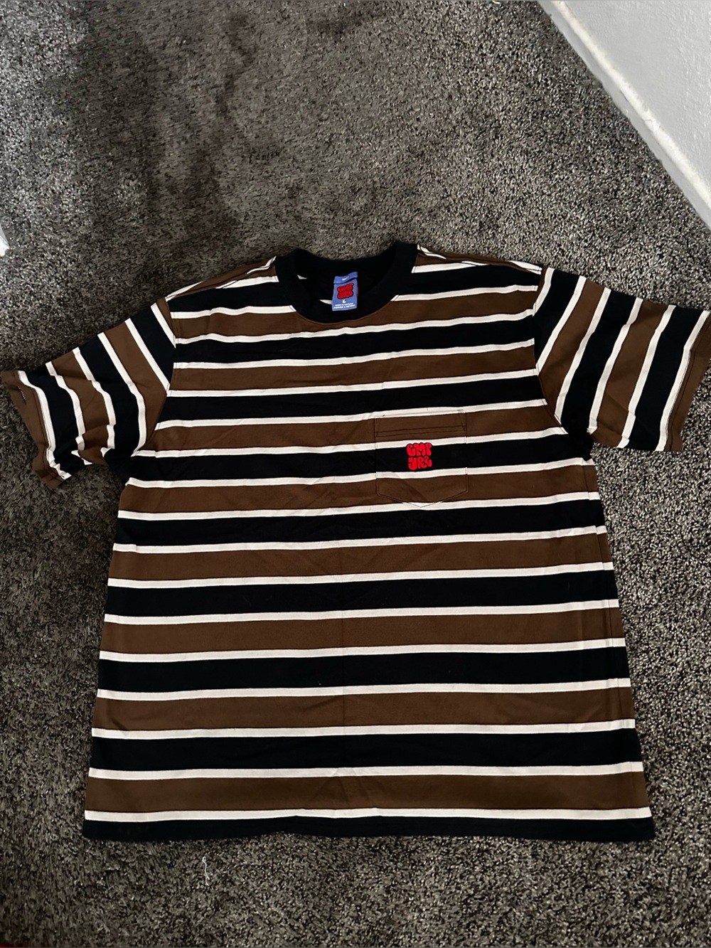 Men Stripped Tee Shirt Size L 0527